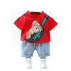 Googo Gaaga Boy’s Cotton Printed T-shirt with Denim Shorts